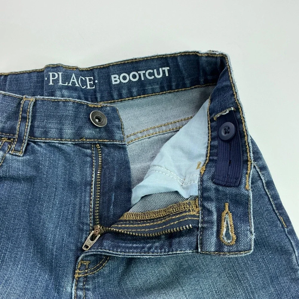 The Children's Place Blue Bootcut Jeans Kids Size 10 Adjustable Waist Denim